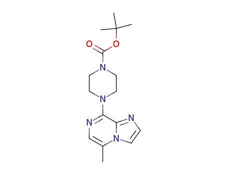 Molecular Structure of 143591-72-4 (1-Piperazinecarboxylic acid, 4-(5-methylimidazo[1,2-a]pyrazin-8-yl)-,
1,1-dimethylethyl ester)