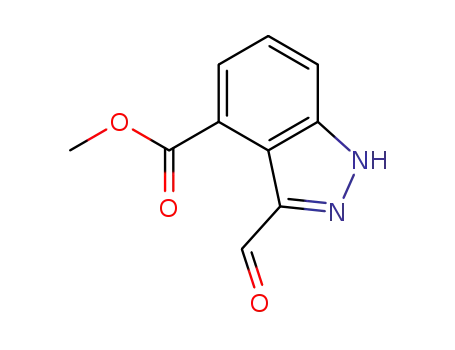 Molecular Structure of 433728-79-1 (Methyl 3-formyl-4-indazolecarboxylate)