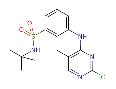 Molecular Structure of 936092-53-4 (N-tert-butyl-3-(2-chloro-5-methylpyrimidin-4-ylamino)benzenesulfonamide)