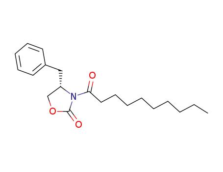 Molecular Structure of 183665-63-6 (2-Oxazolidinone, 3-(1-oxodecyl)-4-(phenylmethyl)-, (4S)-)