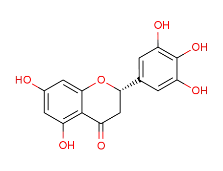 Molecular Structure of 81398-31-4 (4H-1-Benzopyran-4-one,
2,3-dihydro-5,7-dihydroxy-2-(3,4,5-trihydroxyphenyl)-, (S)-)