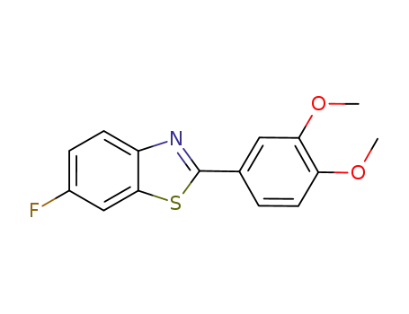 Molecular Structure of 872726-53-9 (BENZOTHIAZOLE, 2-(3,4-DIMETHOXYPHENYL)-6-FLUORO-)