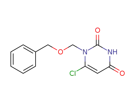 Molecular Structure of 165260-46-8 (2,4(1H,3H)-Pyrimidinedione, 6-chloro-1-[(phenylmethoxy)methyl]-)