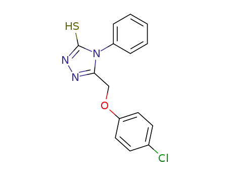Molecular Structure of 68212-26-0 (5-[(4-CHLOROPHENOXY)METHYL]-4-PHENYL-4H-1,2,4-TRIAZOLE-3-THIOL)