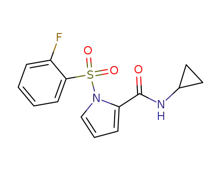 Molecular Structure of 180905-88-8 (N-cyclopropyl-1-[(2-fluorophenyl)sulfonyl]-1H-pyrrole-2-carboxamide)