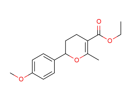 Molecular Structure of 1301176-55-5 (ethyl 2-(4-methoxyphenyl)-6-methyl-3,4-dihydro-2H-pyran-5-carboxylate)
