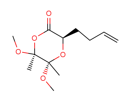 Molecular Structure of 612825-59-9 (1,4-Dioxan-2-one, 3-(3-butenyl)-5,6-dimethoxy-5,6-dimethyl-,
(3R,5S,6S)-)