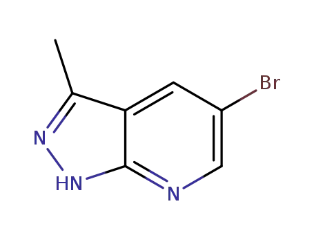 Molecular Structure of 885223-65-4 (5-Bromo-3-methyl-1H-pyrazolo[3,4-b]pyridine)