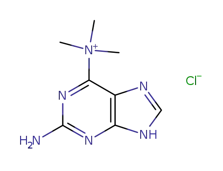 Molecular Structure of 34798-95-3 (2-amino-N,N,N-trimethyl-9H-purine-6-ylammonium chloride)