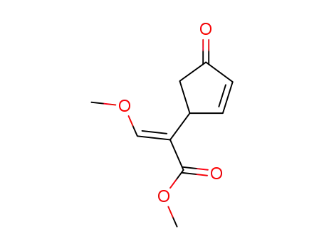 Molecular Structure of 121220-80-2 ((E)-3-Methoxy-2-(4-oxo-cyclopent-2-enyl)-acrylic acid methyl ester)