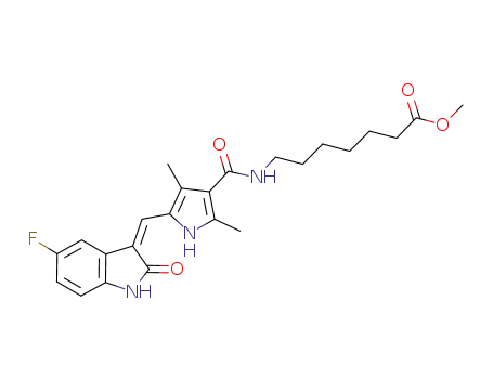 methyl 7-(5-((5-fluoro-2-oxo-indolin-3-yl-(Z)-idene)methyl)-2,4-dimethyl-1H-pyrrole-3-carboxamido)heptanoate