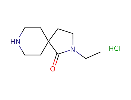 Molecular Structure of 64097-86-5 (2,8-Diazaspiro[4.5]decan-1-one, 2-ethyl-, monohydrochloride)