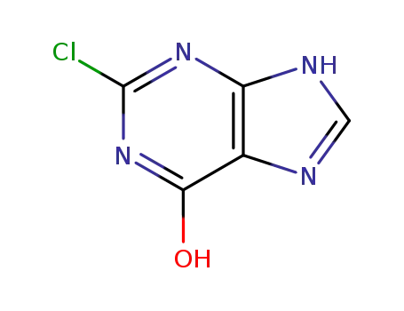 Molecular Structure of 13368-14-4 (2-Chloro-6-hydroxypurine)