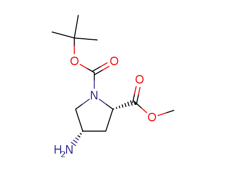 Molecular Structure of 121148-01-4 ((2S,4S)-1-tert-Butyl 2-methyl 4-aminopyrrolidine-1,2-dicarboxylate)