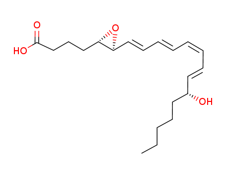 Molecular Structure of 105615-96-1 (Oxiranebutanoic acid, 3-(9-hydroxy-1,3,5,7-tetradecatetraenyl)-)