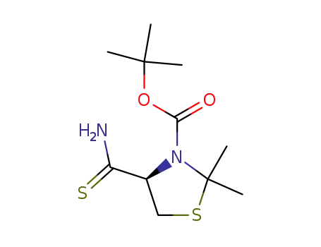 Molecular Structure of 246265-78-1 ((R)-3-t-butoxycarbonyl-2,2-dimethylthiazolidine-4-carbothioamide)
