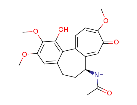 Molecular Structure of 3464-68-4 (N-[(7S)-1-hydroxy-2,3,10-trimethoxy-9-oxo-5,6,7,9-tetrahydrobenzo[a]heptalen-7-yl]acetamide)