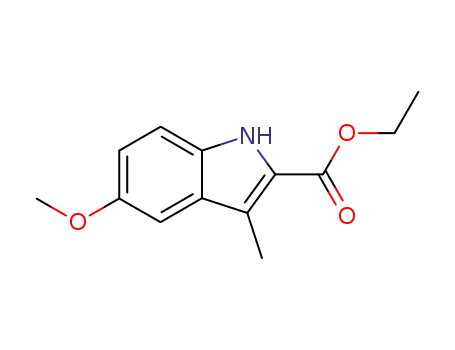 Molecular Structure of 16381-42-3 (ethyl 5-methoxy-3-methyl-1H-indole-2-carboxylate)