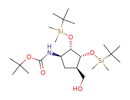 (1R,2S,3R,4R)-[2,3-bis-(tert-butyldimethylsilanyloxy)-4-hydroxymethyl-cyclopentyl]carbamic acid tert-butyl ester
