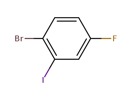 Molecular Structure of 202865-72-3 (1-Bromo-4-fluoro-2-iodobenzene)