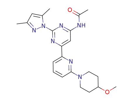 Molecular Structure of 1061747-72-5 (Acetamide, N-[2-(3,5-dimethyl-1H-pyrazol-1-yl)-6-[6-(4-methoxy-1-piperidinyl)-2-pyridinyl]-4-pyrimidinyl]-)