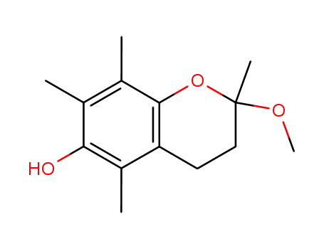 Molecular Structure of 53209-24-8 (2-methoxy-2,5,7,8-tetramethyl-3,4-dihydro-2H-chromen-6-ol)