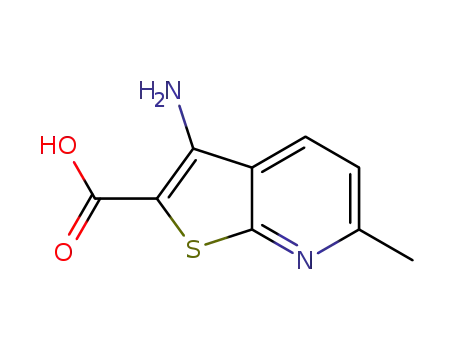 Molecular Structure of 59488-60-7 (3-Amino-6-methylthieno[2,3-b]pyridine-2-carboxylic acid)