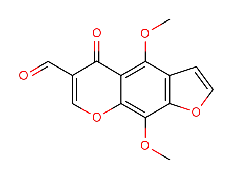 Molecular Structure of 61268-05-1 (5H-Furo[3,2-g][1]benzopyran-6-carboxaldehyde, 4,9-dimethoxy-5-oxo-)
