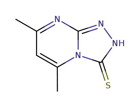 Molecular Structure of 41266-80-2 (5,7-DIMETHYL-[1,2,4]TRIAZOLO[4,3-A]PYRIMIDINE-3-THIOL)