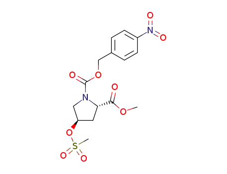 Molecular Structure of 138324-82-0 (1,2-Pyrrolidinedicarboxylic acid, 4-[(Methylsulfonyl)oxy]-, 2-Methyl 1-[(4-nitrophenyl)Methyl] ester, (2S,4R)-)