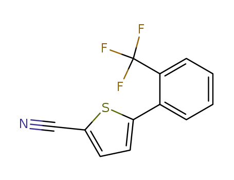 Molecular Structure of 200358-08-3 (2-Thiophenecarbonitrile, 5-[2-(trifluoromethyl)phenyl]-)