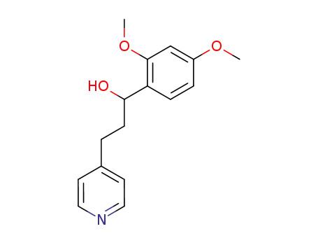 Molecular Structure of 65373-43-5 (1-(2,4-dimethoxyphenyl)-3-(pyridin-4-yl)propan-1-ol)