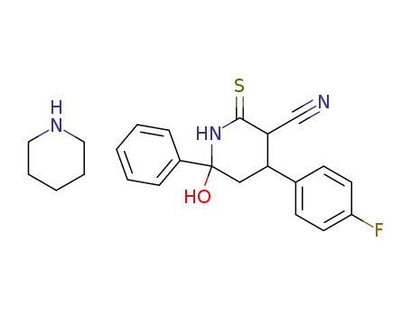 4-(4-Fluoro-phenyl)-6-hydroxy-6-phenyl-2-thioxo-piperidine-3-carbonitrile; compound with piperidine