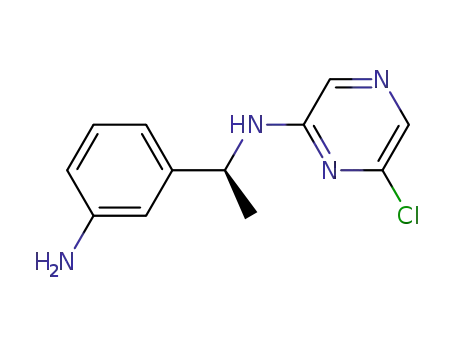 Molecular Structure of 1027255-35-1 ((S)-N-[1-(3-aminophenyl)ethyl]-6-chloropyrazin-2-amine)