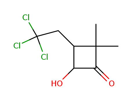 3-(2',2',2'-Trichloraethyl)-2-hydroxy-4,4-dimethylcyclobutanon