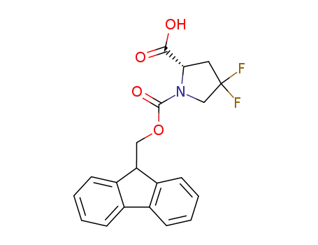 Molecular Structure of 203866-21-1 ((2S)-Fmoc-4,4-difluoro-pyrrolidine-2-carboxylic acid)