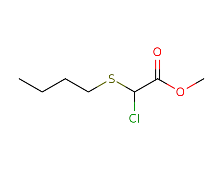 Molecular Structure of 105731-20-2 (Acetic acid, (butylthio)chloro-, methyl ester)