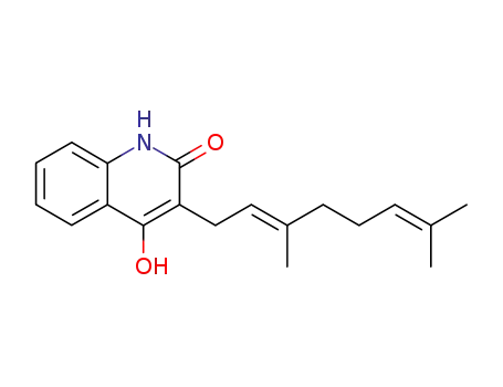 Molecular Structure of 77587-25-8 (2(1H)-Quinolinone, 3-[(2E)-3,7-dimethyl-2,6-octadienyl]-4-hydroxy-)