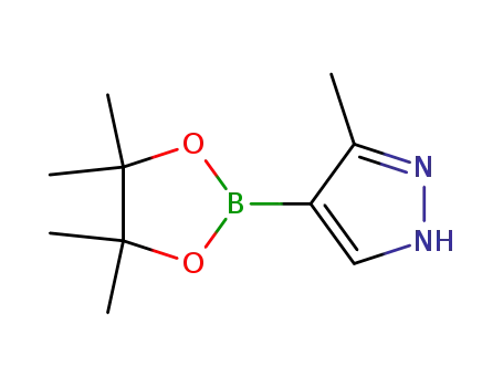 Molecular Structure of 936250-20-3 (3-Methyl-4-(4,4,5,5-tetramethyl-[1,3,2]dioxaborolan-2-yl)-1H-pyrazole)