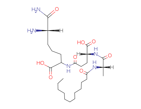 78088-46-7,Tabilautide,L-Lysinamide,6-carboxy-N6-[N-[N-(1-oxododecyl)-L-alanyl]-D-g-glutamyl]-, (S)-; RP 56142; Tabilautide