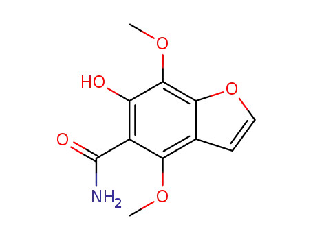 Molecular Structure of 75000-62-3 (5-Benzofurancarboxamide, 6-hydroxy-4,7-dimethoxy-)