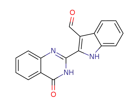 Molecular Structure of 623903-29-7 (2-(4-oxo-3,4-dihydroquinazolin-2-yl)-1H-indole-3-carbaldehyde)