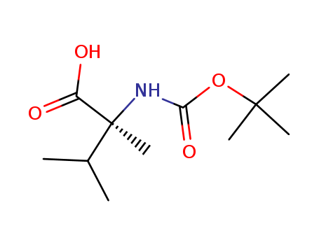 53940-90-2,(R)-2-(tert-butoxycarbonylamino)-2,3-dimethylbutanoic acid,(R)-2-(tert-butoxycarbonylamino)-2,3-dimethylbutanoic acid;Boc-(S)-2-aMino-2,3-diMethylbutanoic acid;Boc-α-methyl-D-Valine