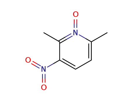 Molecular Structure of 13603-37-7 (Pyridine, 2,6-dimethyl-3-nitro-, 1-oxide)
