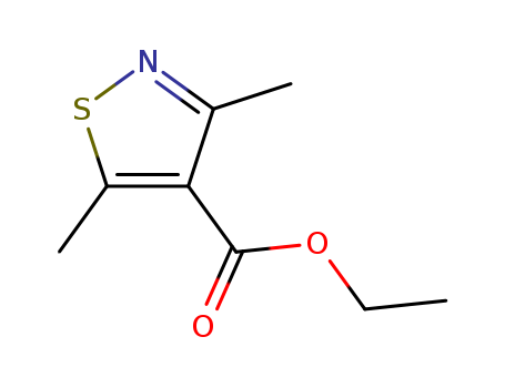 Molecular Structure of 120586-33-6 (4-Isothiazolecarboxylic acid, 3,5-dimethyl-, ethyl ester)