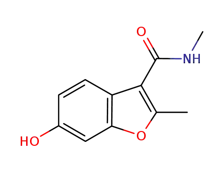 Molecular Structure of 638217-08-0 (6-Hydroxy-N,2-dimethylbenzofuran-3-carboxamide)
