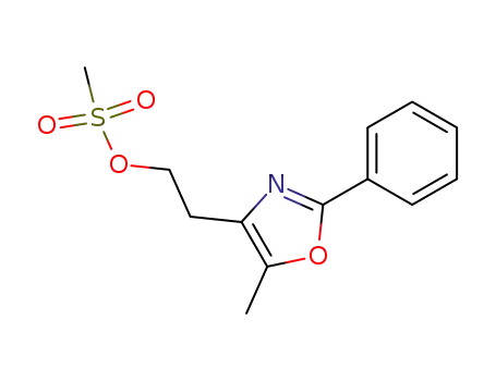 Molecular Structure of 227029-27-8 (2-(5-METHYL-2-PHENYL-1,3-OXAZOL-4-YL)ETHYL METHANESULFONATE)
