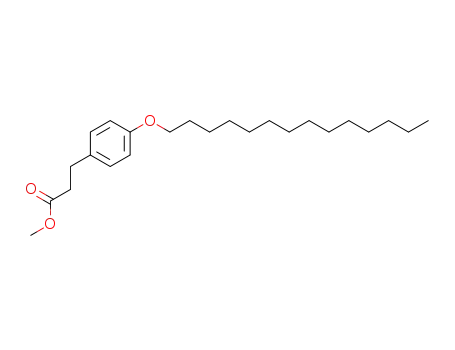 Molecular Structure of 62442-94-8 (Benzenepropanoic acid, 4-(tetradecyloxy)-, methyl ester)