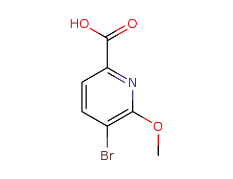 Molecular Structure of 1214334-70-9 (5-Bromo-6-methoxypyridine-2-carboxylic acid)