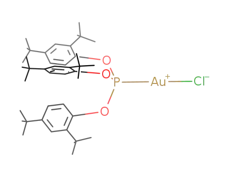 Molecular Structure of 915299-24-0 ([Tris(2,4-di-tert-butylphenyl)phosphite]gold  chloride)